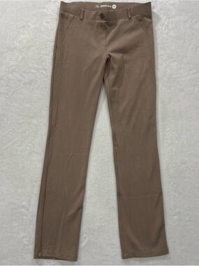 Betabrand DPYP Tan Straight Leg Dress Yoga Pull-on Pants Women’s Size M